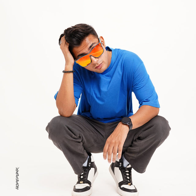 Blue Oversize T Shirt 180 GSM - EOSS