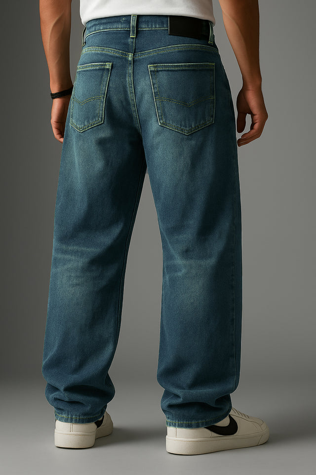 Denim: Light Green Shade (Baggy Fit)
