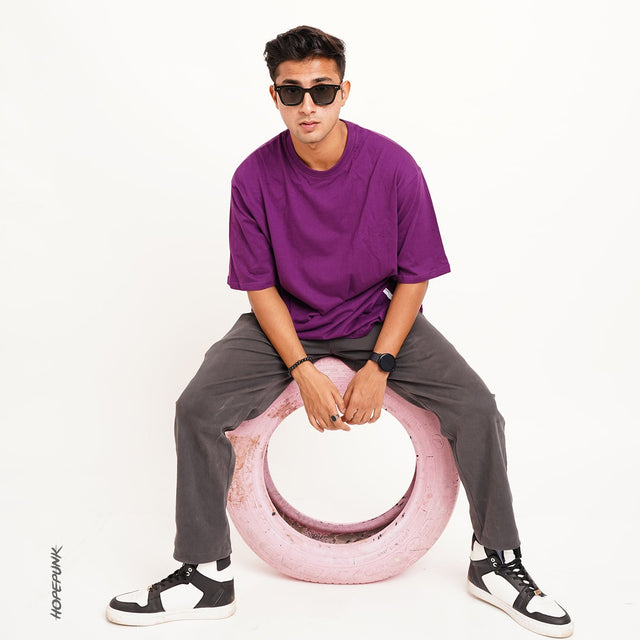 Purple Oversize T Shirt 180 GSM - EOSS