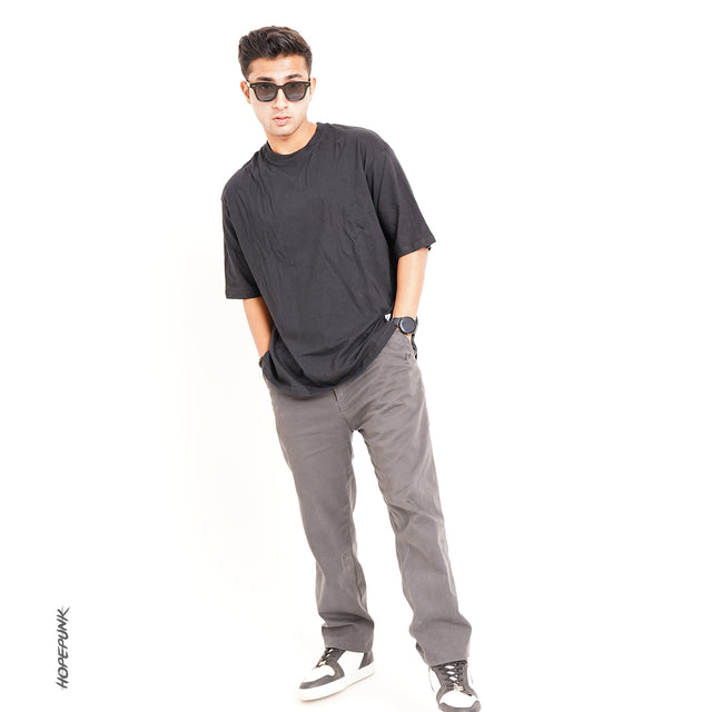 Black Oversize T Shirt 180 GSM - EOSS