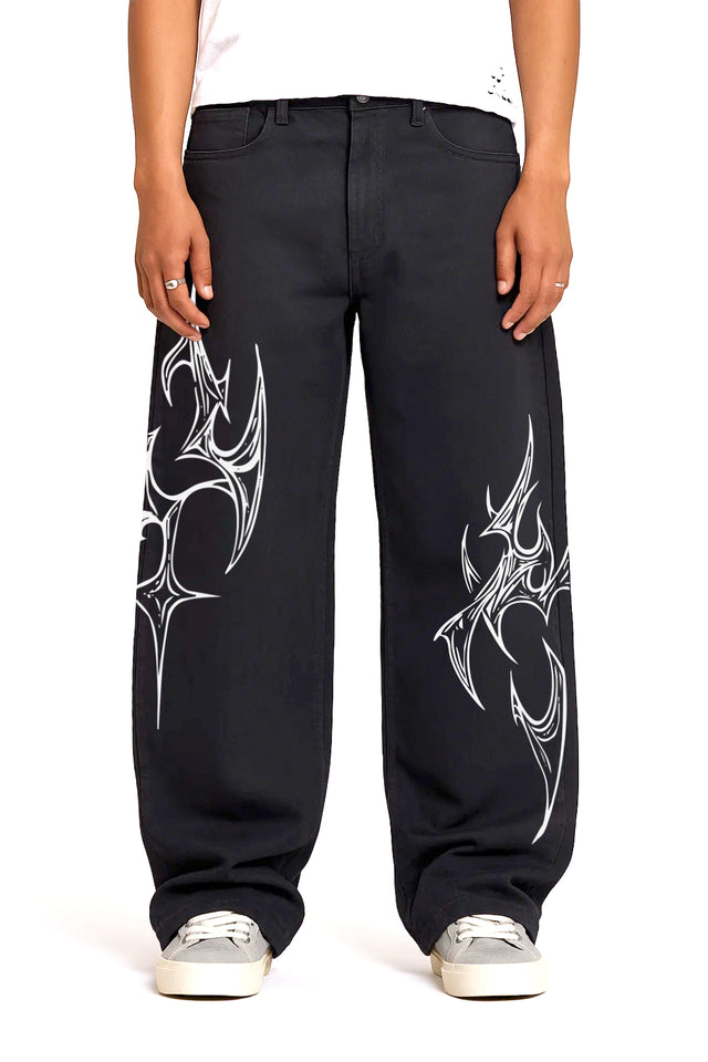Rebel Spikes Denim-(Baggy Fit)