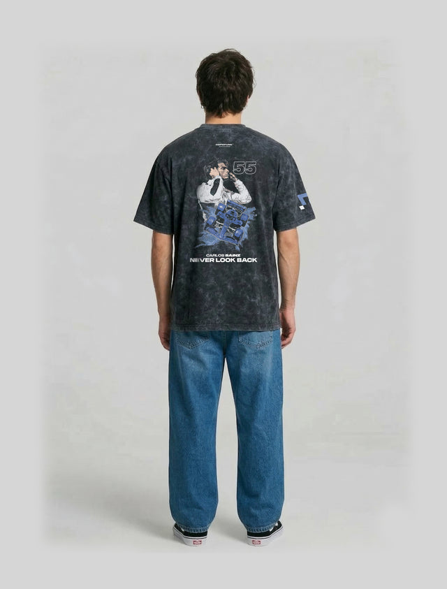 Carlos 55 racing oversized t-shirt back full view