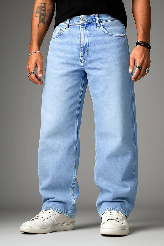 Denim: Light Blue Shade (Baggy Fit)