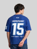 Racing 15 oversized t-shirt blue back model