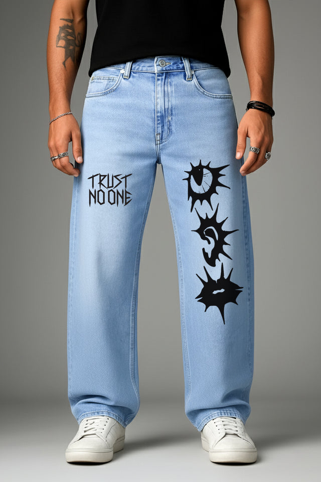 Trust No One - Light Blue Denim